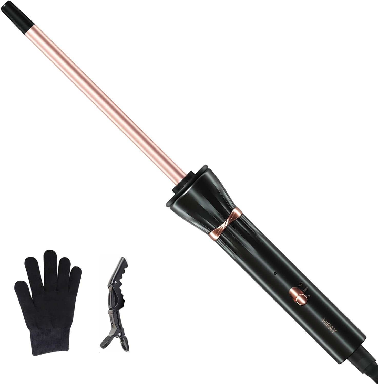 Hahahope 3/8 Inch Curling Iron,9mm Tiny Curling Wand,Ceramic Small Barrel Curling Iron with Adjustable Temperature,Fast Heating,for Short & Long Hair