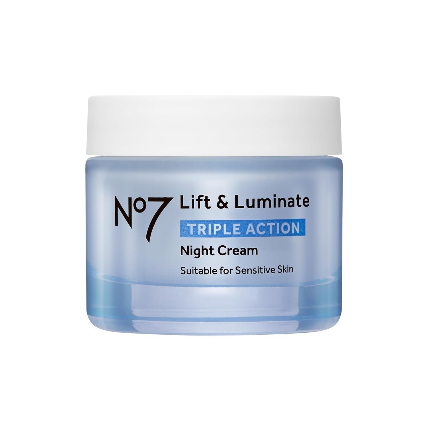 No7 Lift & Luminate Triple Action Night Cream – Anti-Wrinkle, Collagen Peptide Moisturizer with Skin Firming Hyaluronic Acid & Hibiscus – Helps Even Skin Tone for a Radiant Complexion (1.7 Fl Oz)