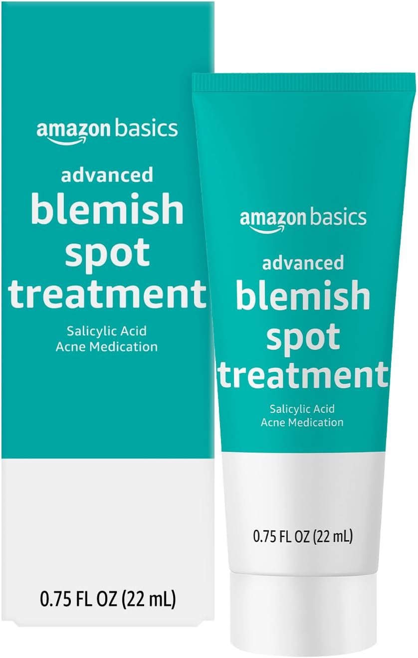 Amazon Basics Advanced Acne Spot Treatment with 2% Salicylic Acid Medication, Blemish Treatment, 0.75 Fluid Ounces, 1-Pack