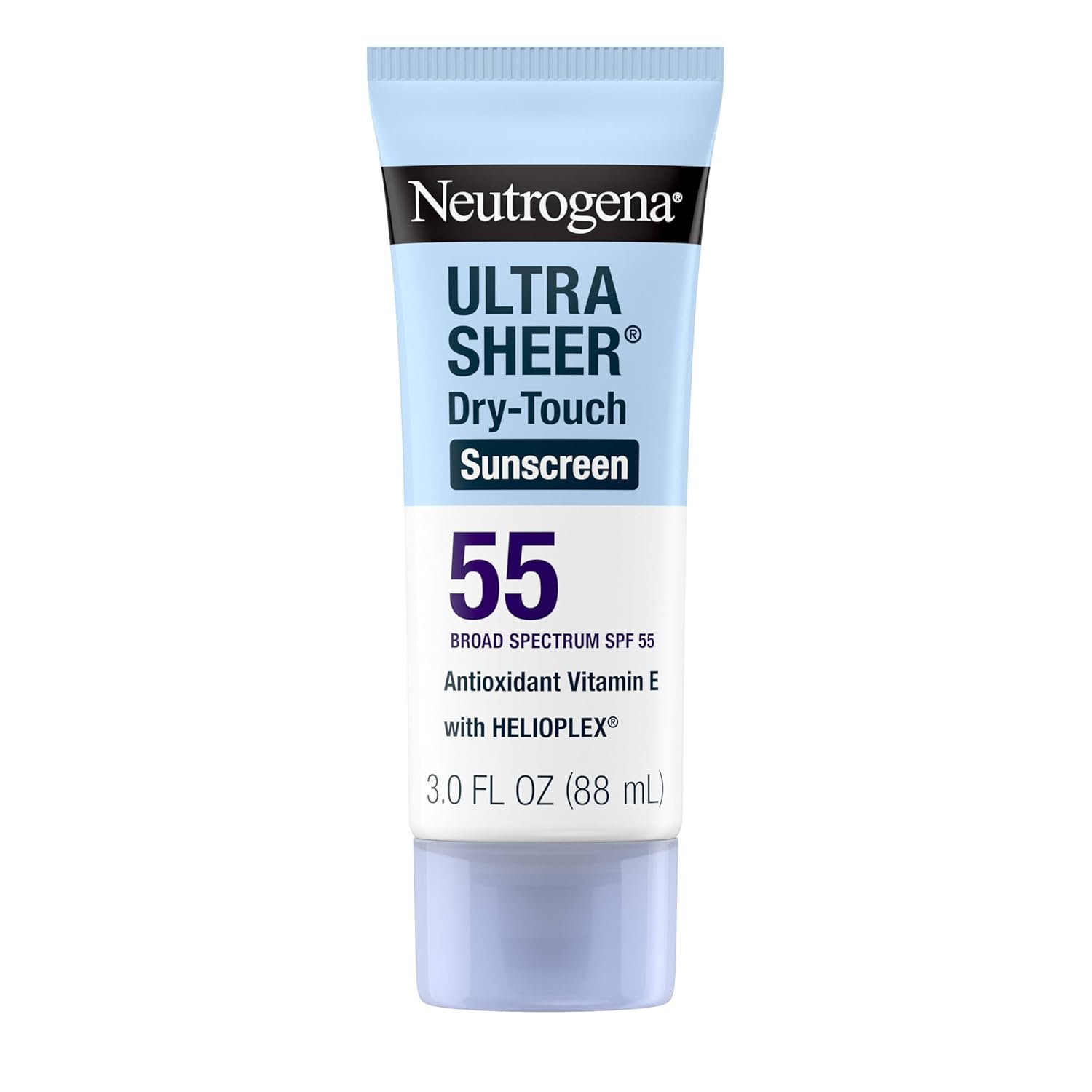 Neutrogena Ultra Sheer Dry-Touch Sunscreen For Face & Body, SPF 55 Broad Spectrum UVA/UVB Protection, Lightweight Water Resistant & Non-Greasy, Travel Size Sunscreen, 3 fl. oz