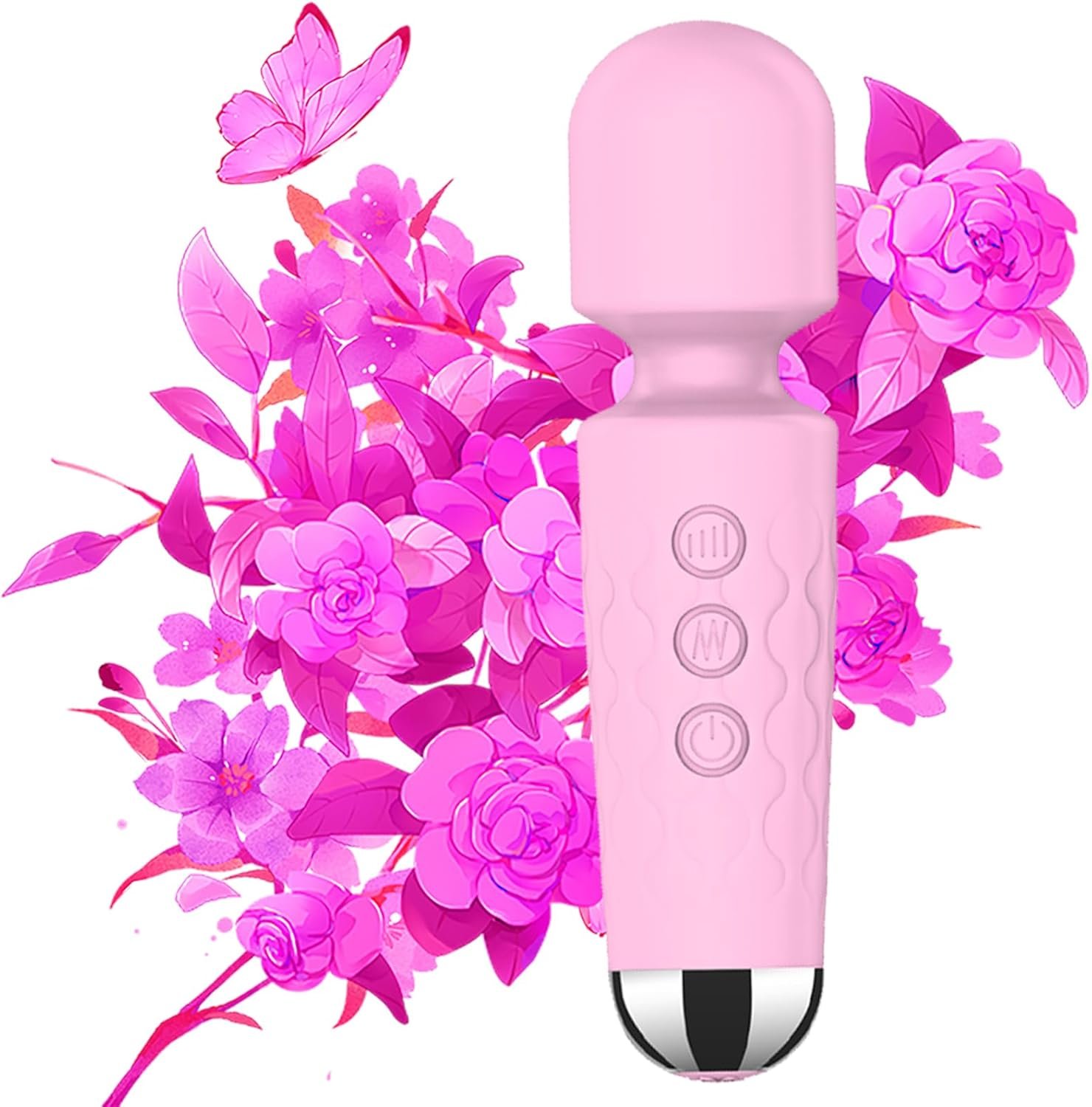 Mini Personal Massage Small Cordless Handheld Bullet Massager – Powerful – Quiet – Back Legs Hand Pains and Sports Recovery(Pink