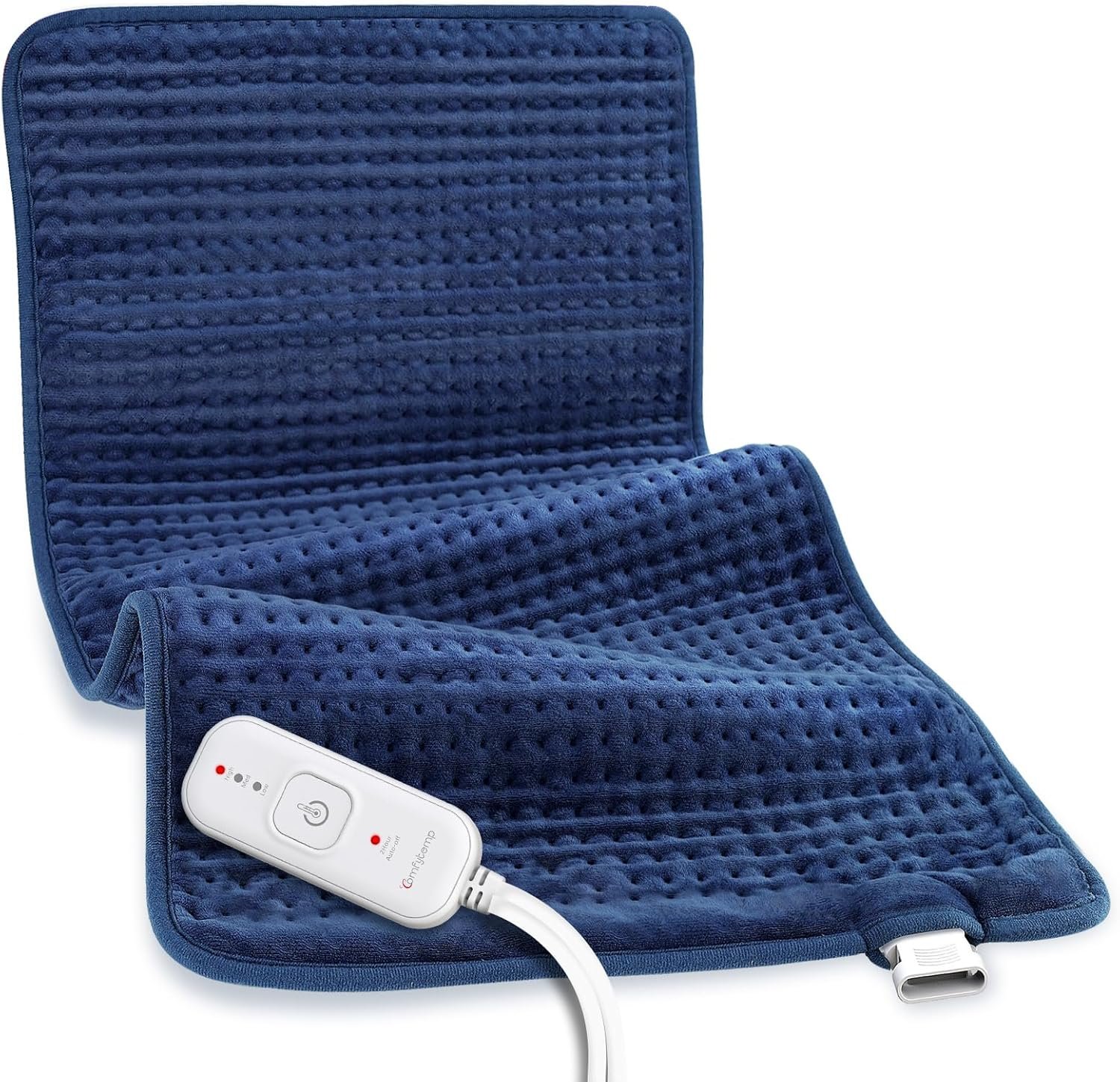 Comfytemp Extra Large Heating Pad for Back & Period, 33”x 17” King Size, FSA Eligible Items Only List, HSA Approve Electric XL Heated Pad for Shoulder/Neck/Knee, Small Lap Blanket, Washable (Blue)
