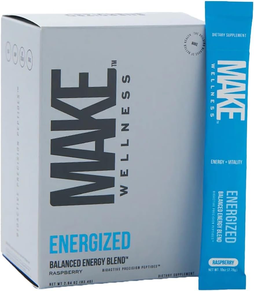 Energized | Clean Daily Support for Energy & Focus | Bioactive Peptide Formula | Jitter-Free, Balanced Formula | 30 Servings
