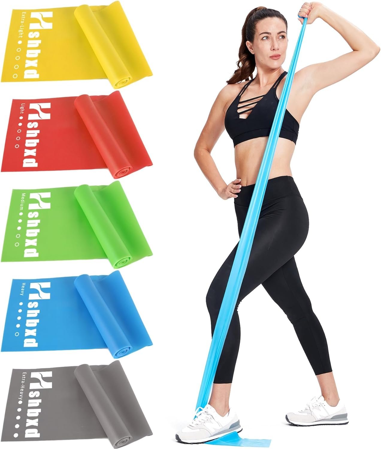 Resistance Bands for Physical Therapy, Bands for Working Out, Latex Free Elastic and Exercise Bands Set for Stretching, Suitable for Rehab, Yoga, Pilates, Gym, Home Exercise