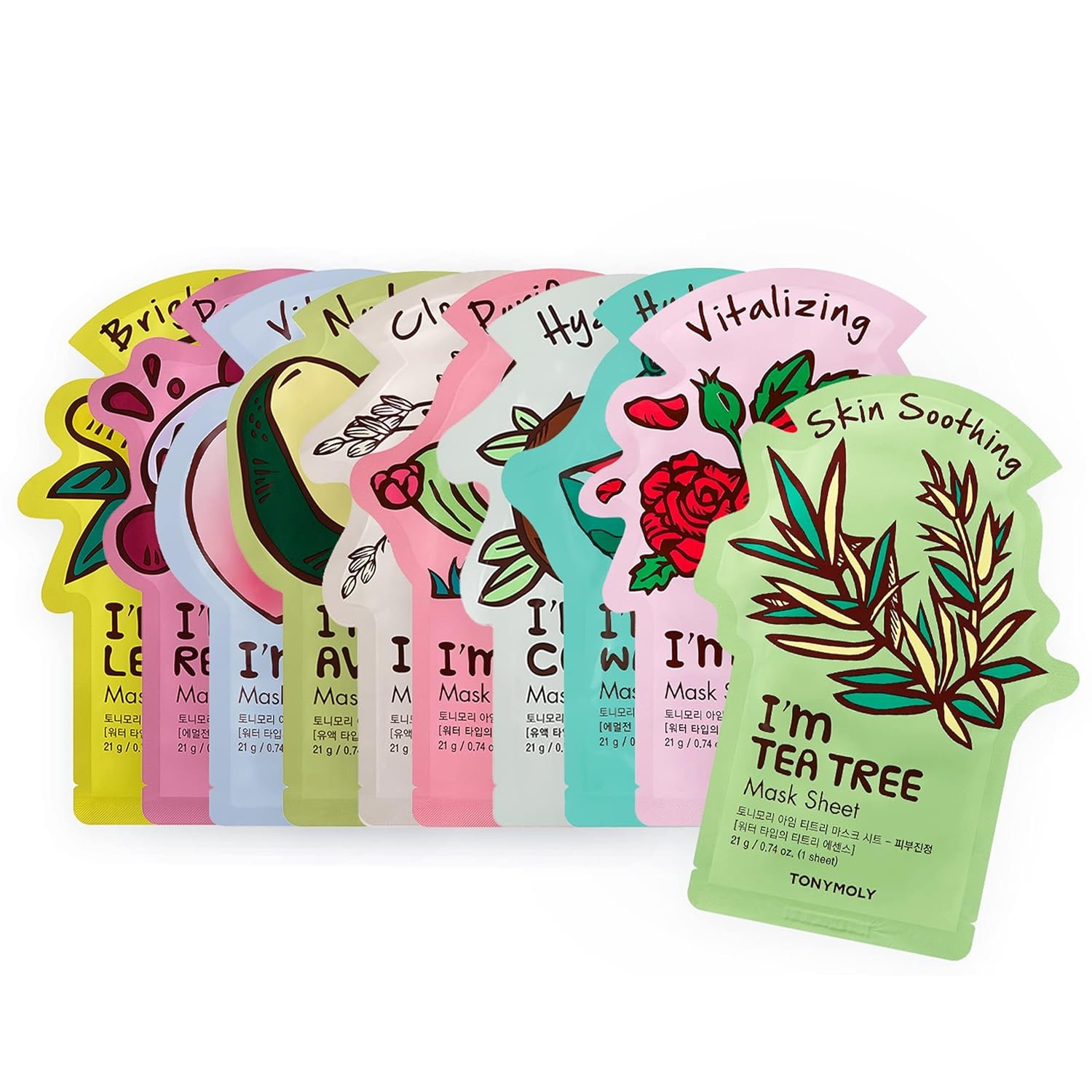 TONYMOLY I’m Real Sheet Mask Set – Korean Face Mask Variety Pack for Hydrating, Soothing & Nourishing Skin, K-Beauty Skincare Self-Care & Easter Gift Set for Women